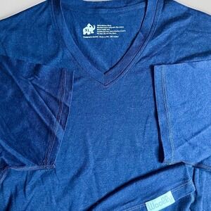 Woolly Shirt Mens XL Navy Blue 100% Merino Wool Short Sleeve Outdoor Base Layer